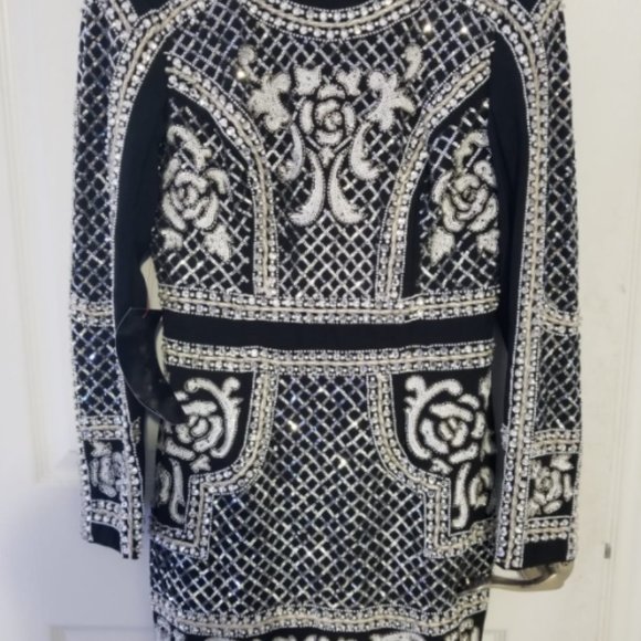 Bebe - Fully Beaded Crepe Dress - Picture 3 of 7